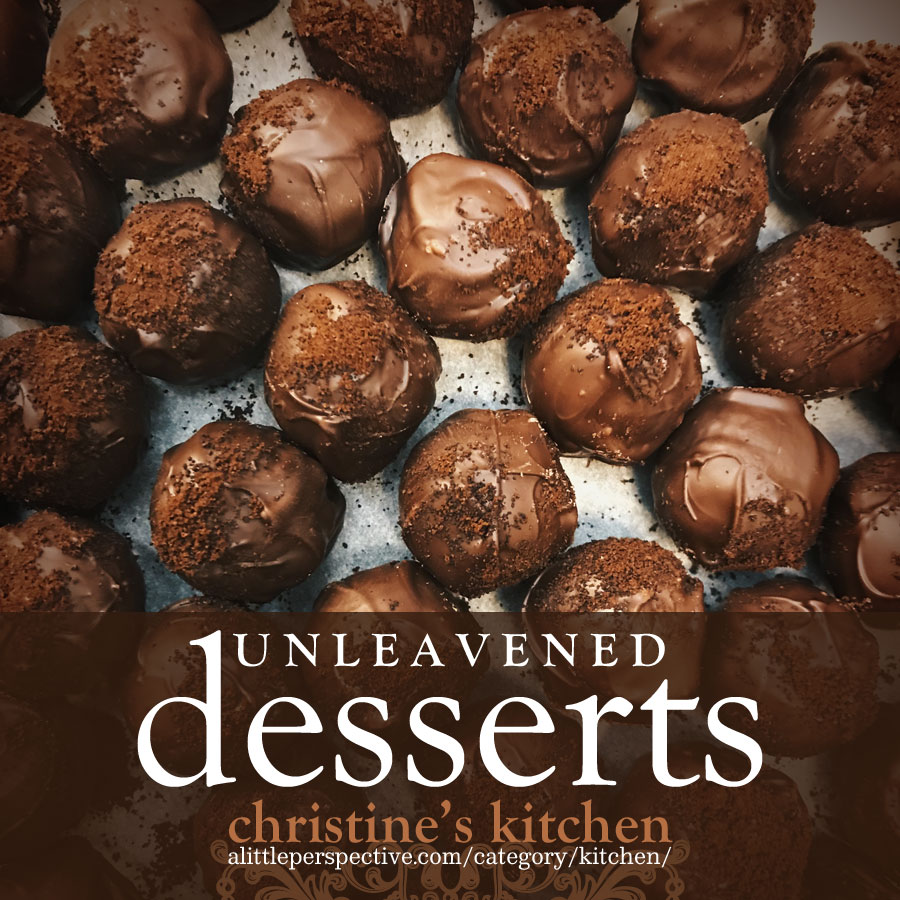 unleavened desserts | christine's kitchen at alittleperspective.com