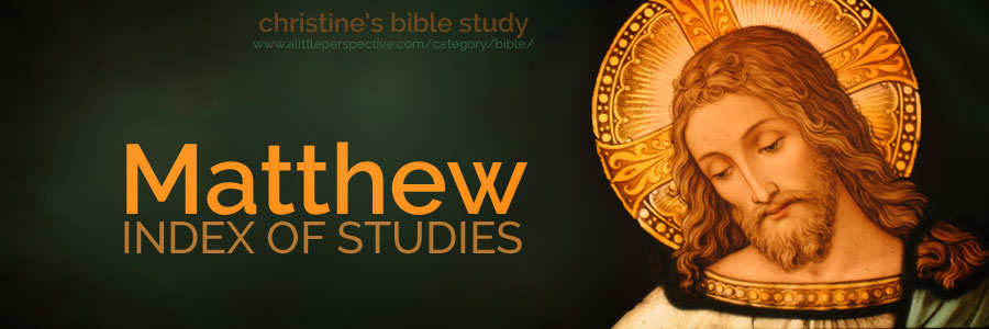 matthew index of studies | christine's bible study at a little perspective
