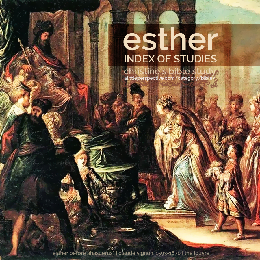 esther index of studies | christine's bible study at alittleperspective.com