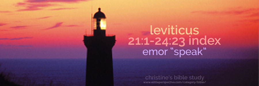 lev 21:1-24:23 emor "speak" index