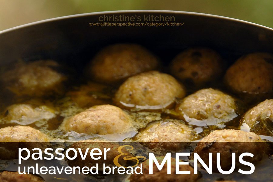 passover and unleavened bread menus