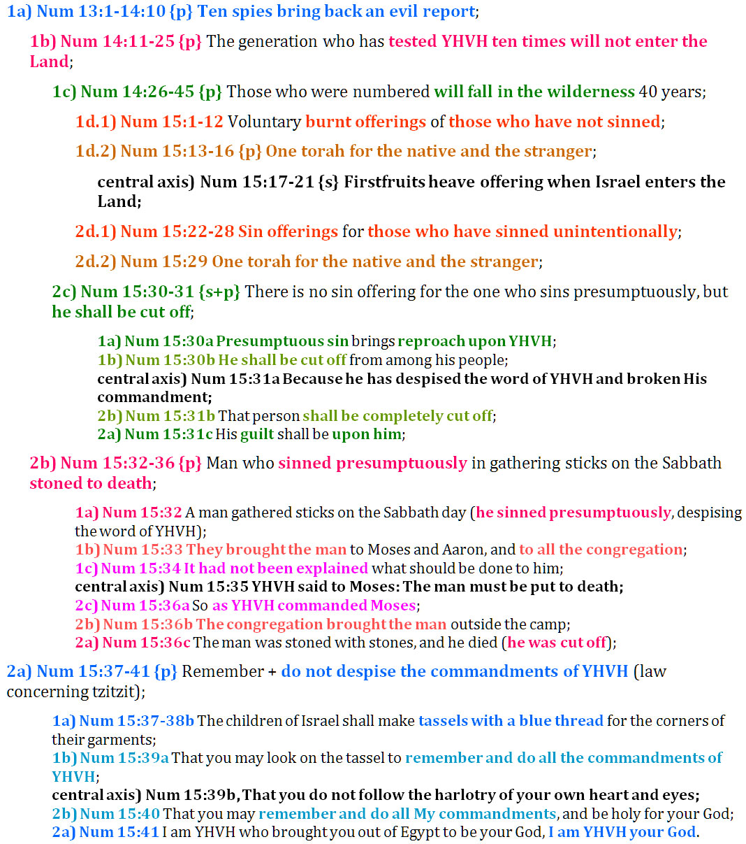 Num 13:1-15:41 chiasm | christine's bible study at alittleperspective.com