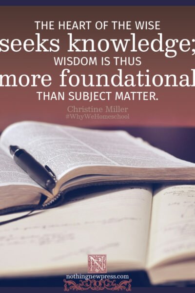 Wisdom is foundational | nothingnewpress.com