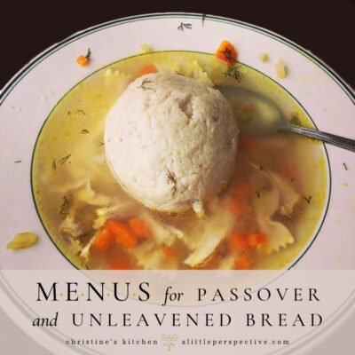 Passover and Unleavened Bread Menus