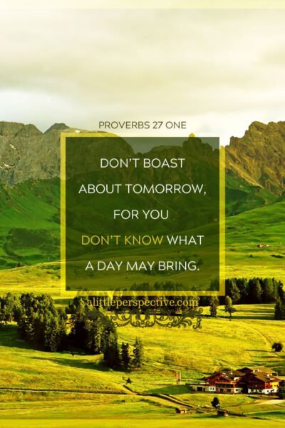 Pro 27:1 | scripture pictures at alittleperspective.com