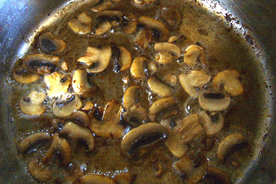 the mushrooms brown nicely when the pan is not crowded