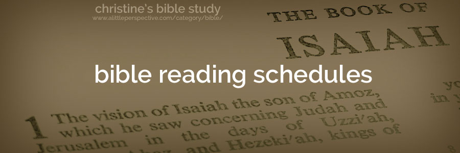 bible reading schedules | christine's bible study at a little perspective