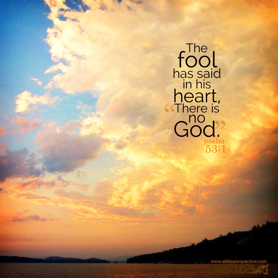 The fool has said in his heart, "There is no God."