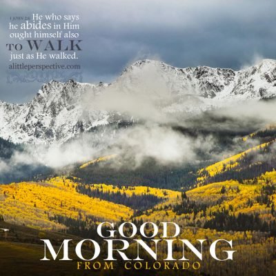 Good morning from Colorado