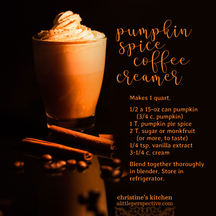 pumpkin spice coffee creamer | christine's kitchen at alittleperspective.com