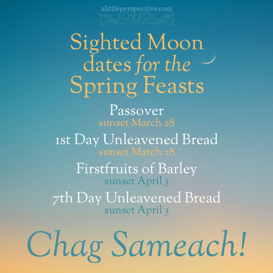 Sighted moon dates for the spring feasts | alittleperspective.com