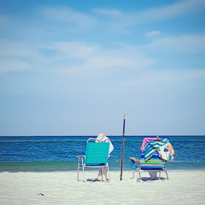 Morning Coffee at the Beach