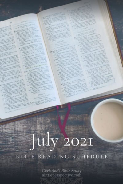 July 2021 Bible Reading Schedule | Christine's Bible Study @ alittleperspective.com