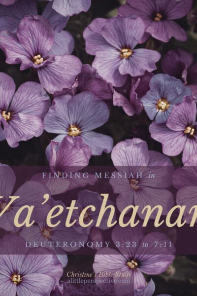Finding Messiah in Va'etchanan, Deu 3:23-7:11 | Christine's Bible Study @ alittleperspective.com