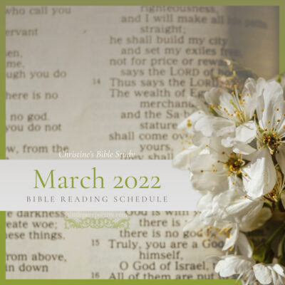 March 2022 Bible Reading Schedule