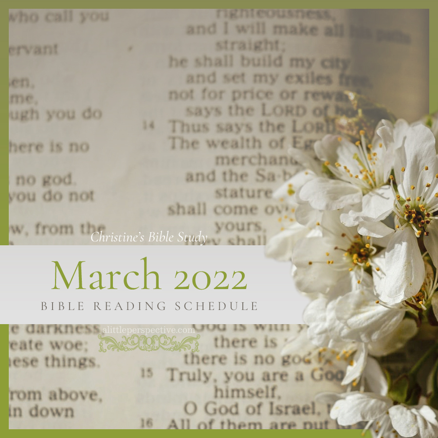 March 2022 Bible Reading Schedule | Christine's Bible Study @ alittleperspective.com