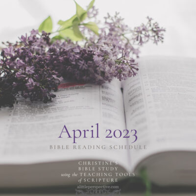 April 2023 Bible Reading Schedule | Christine's Bible Study @ alittleperspective.com