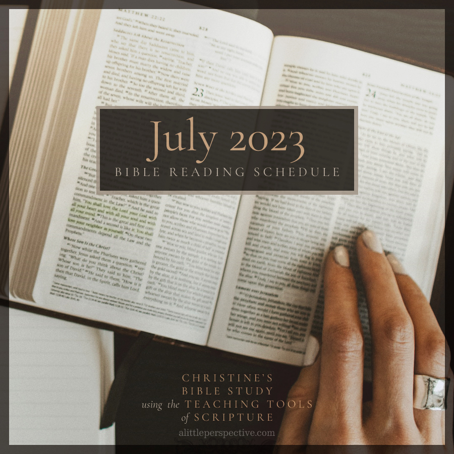 July 2023 Bible Reading Schedule | Christine's Bible Study @ alittleperspective.com