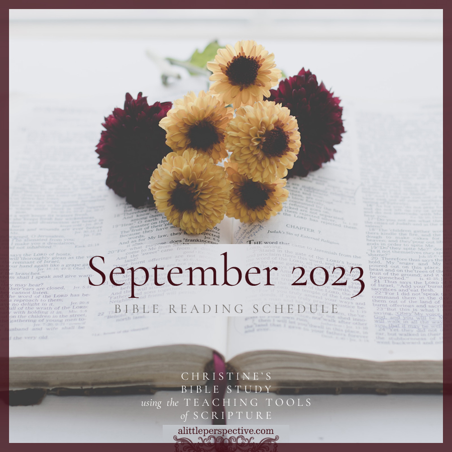 September 2023 Bible Reading Schedule | Christine's Bible Study @ alittleperspective.com