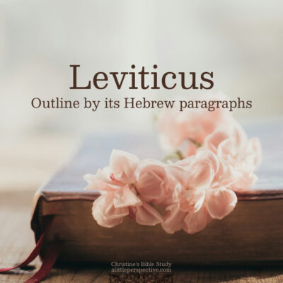 Outline of Leviticus by its Hebrew Paragraph Divisions