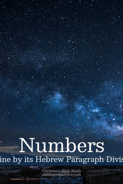 Numbers Outline by its Hebrew Paragraph Divisions | Christine's Bible Study @ alittleperspective.com