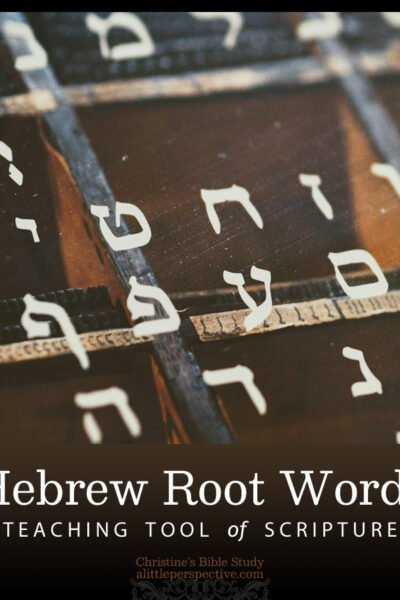 Hebrew Root Words Teaching Tool of Scripture | Christine's Bible Study @ alittleperspective.com