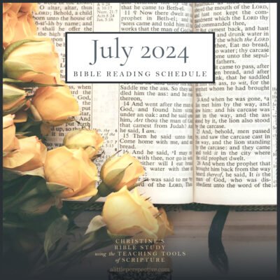 July 2024 Bible Reading Schedule