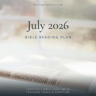 July 2026 Bible Reading Plan | Christine's Bible Study @ alittleperspective.com